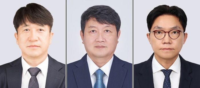 (좌) 현대백화점 민왕일 신임 대표이사 사장, (중간) 현대L&C 이진원 신임 대표이사 부사장, (우) 현대지에프홀딩스 이종근 신임 경영전략실장 부사장. [사진=현대백화점그룹 제공]