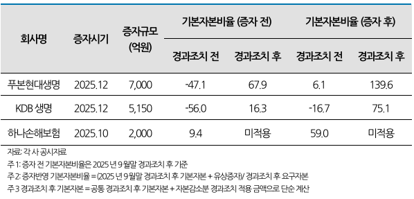 2025년 하반기 유상증자 사례. [사진=나이스신용평가 제공] 
